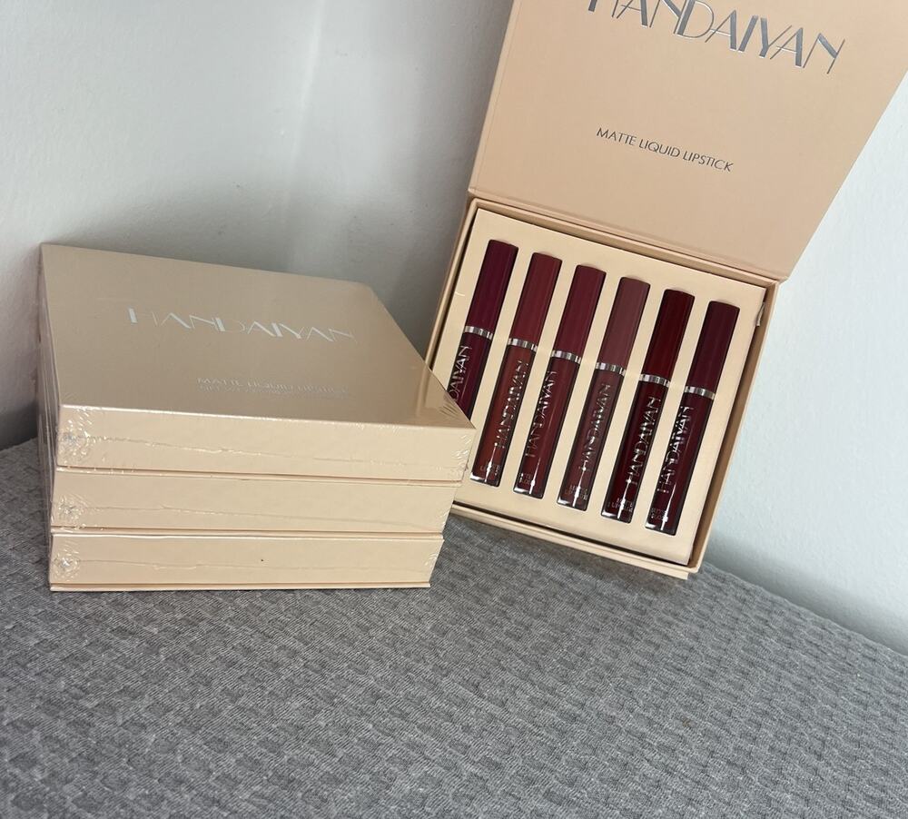 4 Boxes - HANDAIYAN Matte Liquid Lipstick Set - Red, Pink, Nude, Berry, Mauve